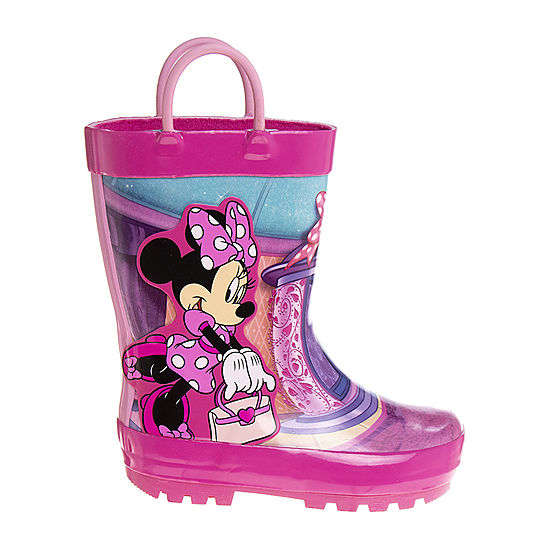 Disney Parent Brand Little Big Girls Minnie Rainboots Flat Heel Rain HP Sinnott Sales LLC