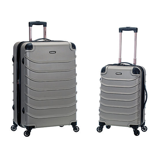 Rockland 2-pc. Hardside Expandable Luggage Set Spinner Pebble Beach Collection Silver