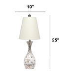 All the Rages Malibu Curved Mosaic Seashell Resin Table Lamp New Clearance