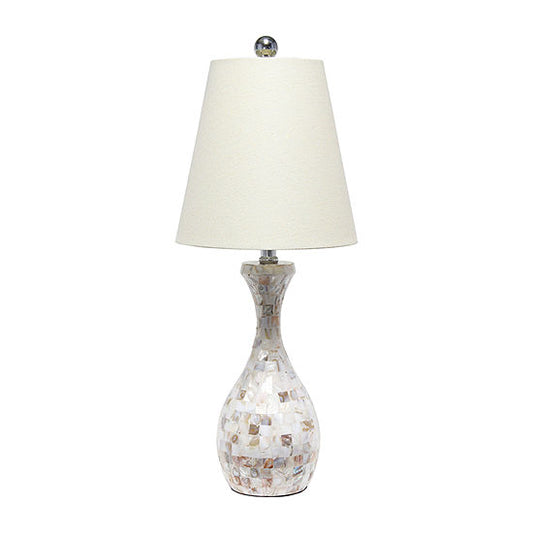 All the Rages Malibu Curved Mosaic Seashell Resin Table Lamp New Clearance