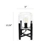 All the Rages Black Wood Mounted Lamp With Clear Glass Glass Table Lamp New JC Penney clearance item