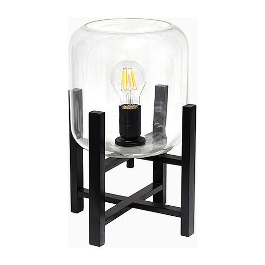 All the Rages Black Wood Mounted Lamp With Clear Glass Glass Table Lamp New JC Penney clearance item