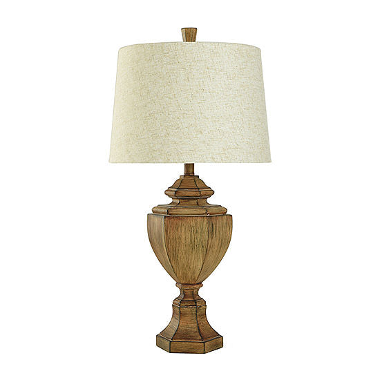 Collective Design By Stylecraft Wood Tone Table Lamp