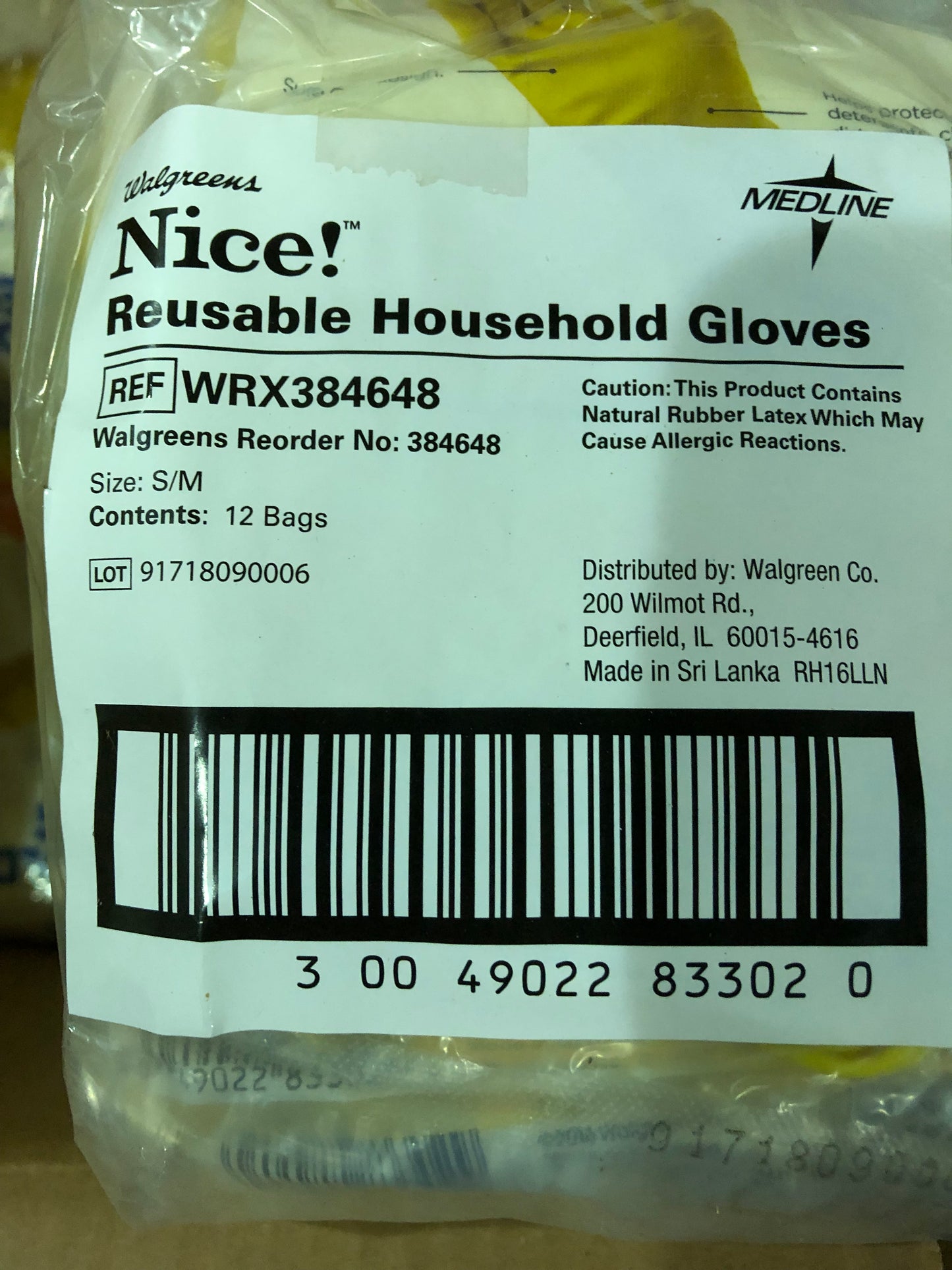 Glove Nice Household Latex Reusable New Closeout Walgreens product