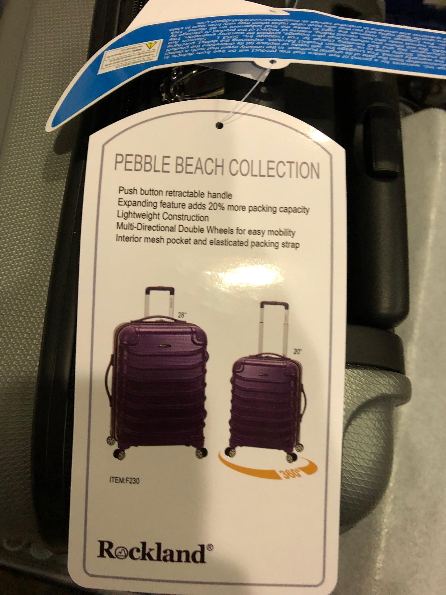 Rockland 2-pc. Hardside Expandable Luggage Set Spinner Pebble Beach Collection Silver