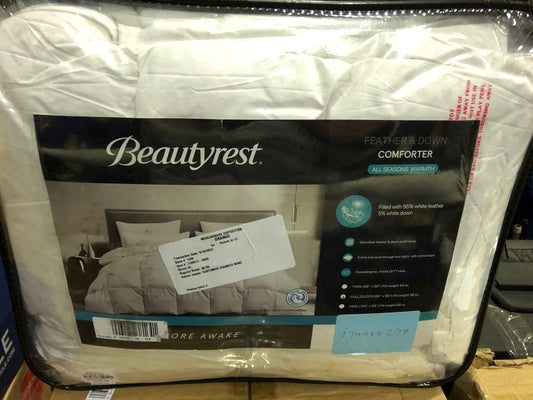 Beautyrest White Down and Feather All Season Warmth Comforter Full/Queen 88"x88"