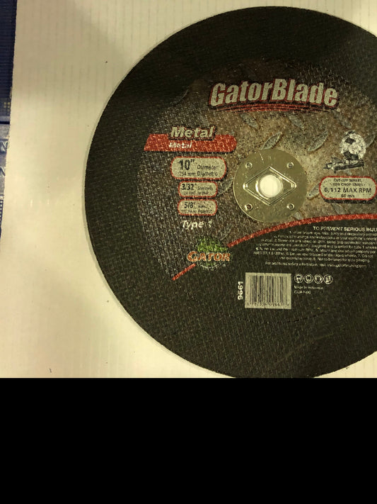 Cutoff Wheel Metal 10" Ten Inch Gator Blade Wheel