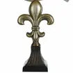 Style Craft COMONO SILVER Fleur De Lis Font & Bronze Fluted Pedestal Base with Unique Cut Designer Shade 29i